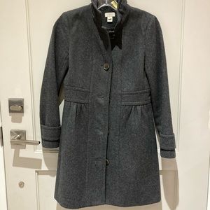 J Crew grey wool coat size 0P